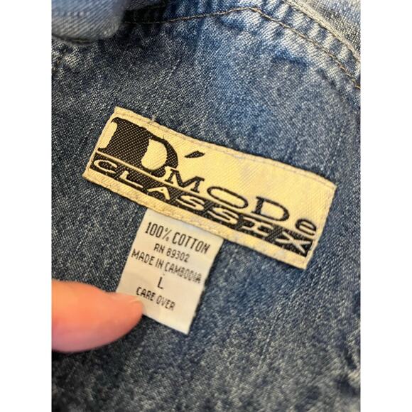 VTG Overalls D'Mode Classix Womans L Jean Bib Western Cowgirl Farm Barn Cottage - Picture 2 of 11